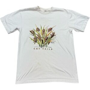 Vintage Petal Pets T-Shirt Men's Small White Cat Tails Graphic Canada Made 90s